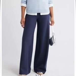 MINNIE ROSE Cashmere Blend Pull On Navy Wide-Leg Pants. Size 3X. MSRP $200